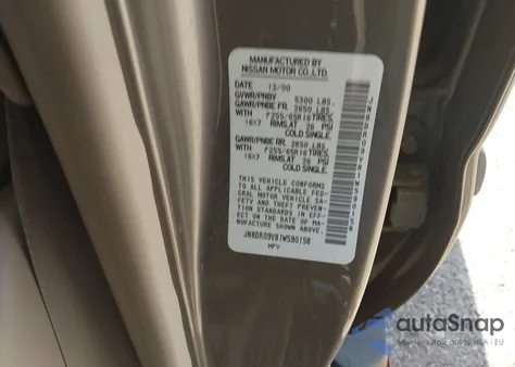 2001 Nissan Pathfinder Se из США, поврежденный, VIN JN8DR09Y81W590158